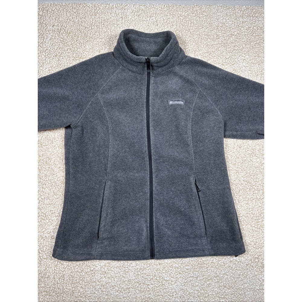 Columbia Fleece Jacket Men's L Dark Gray Full Zip Outdoor Casual Outdoor Zip
